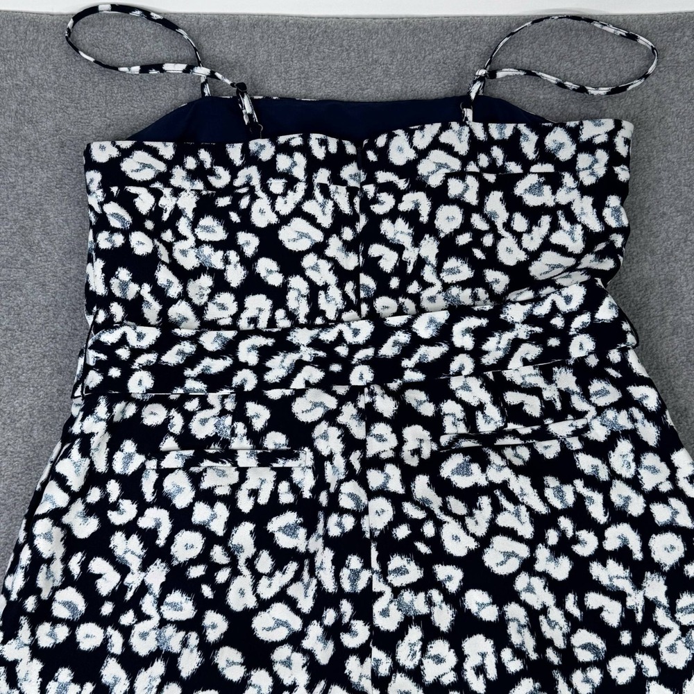 Banana Republic Cropped Wide Leg Jumpsuit Womens Size 4P Square‎ Neck Belted - Picture 6 of 10